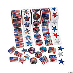 Bulk 25 Sheets Patriotic Shining Star Stickers