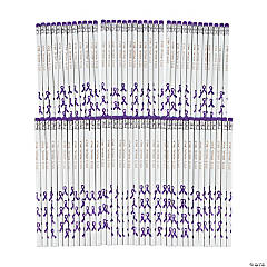 Bulk Personalized Purple Awareness Ribbon Pencils - 72 Pc.