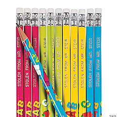 Bulk Personalized School Theme Print Pencils - 72 Pc.