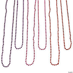 Bulk Plastic Red, Purple & Fuchsia Beaded Necklace Assortment - 144 Pc.