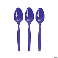 Bulk Purple Plastic Spoons - 50 Ct.