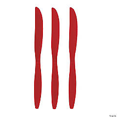 Bulk Real Red Plastic Knives - 50 Ct.
