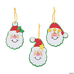 Bulk Simple Santa Christmas Ornament Craft Kit - Makes 50