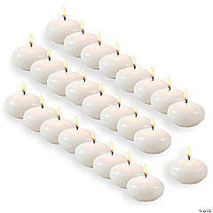 Bulk White Floating Candles - 48 Pc.