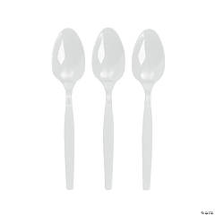 Bulk White Plastic Spoons - 50 Ct.