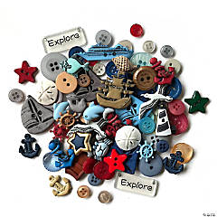 Buttons Galore and More 50+ Novelty Buttons for Sewing and Crafts - Nautical Theme Buttons