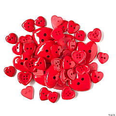 Buttons Galore and More 50+ Novelty Buttons for Sewing and Crafts - Red Hearts Theme Buttons