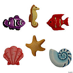 Buttons Galore and More Summer Craft & Sewing Buttons - Ocean Wonders - 18 Buttons