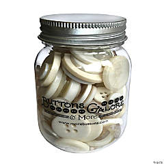 Buttons Galore Antique White Craft & Sewing Buttons in Mason Jar - 3.5 oz