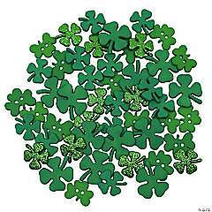 Buttons Galore Shamrock Assortment Button Super Value Pack for DIY Craft and Sewing Projects - 50 Buttons