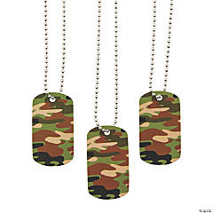Camouflage Dog Tag Necklaces