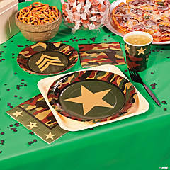 Hunting Camo Birthday Party Supplies - Plates Cups Napkins Banner  Tablecloth Wall Decorations for 16 - Camouflage Hunting Party Decorations -  Perfect