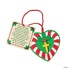 Candy Cane Heart Ornament Craft Kit - Makes 12