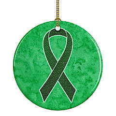Green Ribbon Pin / Environmental Awareness -  Custom  Printed Promotional Products
