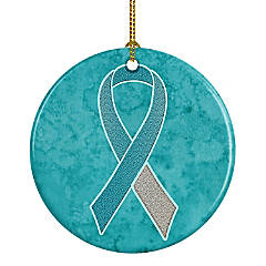 Cervical Cancer Ribbon Personalized (Teal-White) Pack of 10