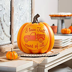 Carved Resin Pumpkin Fall Decoration