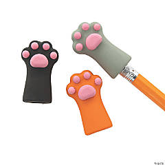 Cat Paw Pencil Top Erasers - 24 Pc.