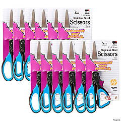 Charles Leonard Kid Cut Plastic Scissors in Assorted Colors, Pack of 24