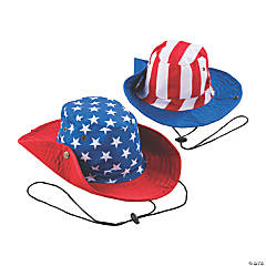 Child’s Patriotic Outback Hats - 12 Pc.