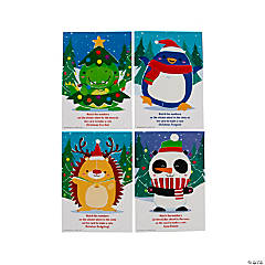 Christmas Animal Sticker by Number Cards