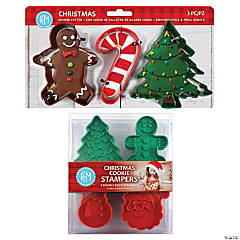 Christmas Cookie Cutter and Stamper 7 Piece Set