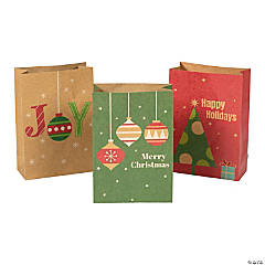 Christmas Paper Sack Treat Bags - 24 Pc.