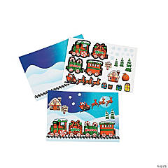Christmas Train Mini Sticker Scenes - 12 Pc.