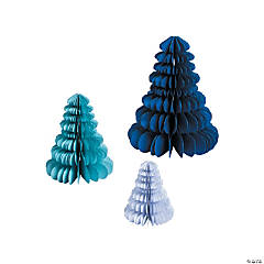 Christmas Tree Centerpiece with Glitter - 3 Pc.