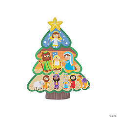 Christmas Tree Nativity Sticker Scenes - 12 Pc.