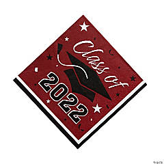 Class of 2022 Graduation Party Burgundy Paper Luncheon Napkins - 50 Pc.