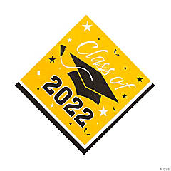 Class of 2022 Graduation Party Yellow Paper Luncheon Napkins - 50 Pc.
