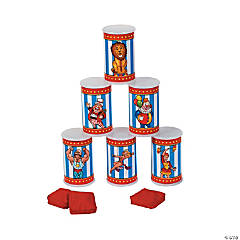 Classic Carnival Icons & Characters Stacked Can Bean Bag Toss Game