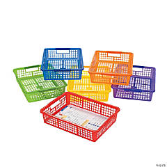 Fun Express Classroom Small Square Plastic Basket - 6 Pieces