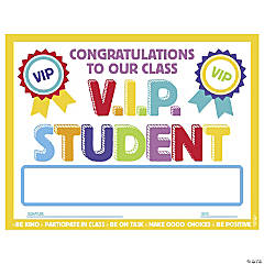 Classroom VIP Certificates - 25 Pc.