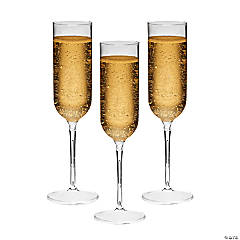 Clear BPA-Free Plastic Champagne Flutes - 25 Ct.