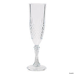 Clear Patterned Plastic Champagne Flutes - 12 Ct.
