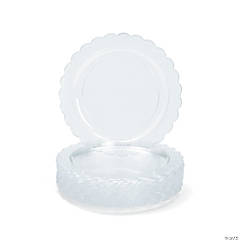 Clear Scalloped Plastic Dinner Plates - 25 Ct.