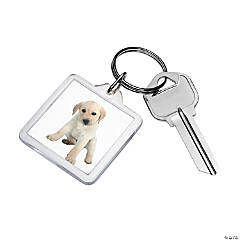 Clear Square Keychains - 12 Pc.