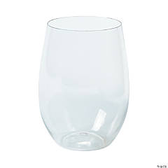 Bulk 48 Ct. Clear Patterned Plastic Wine Glasses | Oriental Trading