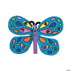 Clothespin Butterfly Magnet Craft Kit - Makes 12