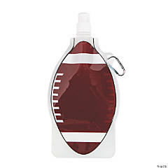 Collapsible Football BPA-Free Plastic Water Bottles - 12 Ct.