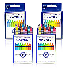Color Swell Bulk Crayon Packs - 4 Packs Large Neon Crayons and 4 Packs