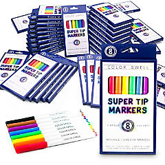 Color Swell Super Tip Washable Markers Bulk Pack 10 Boxes of 8