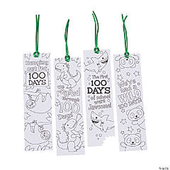 Color Your Own 100th Day of School Bookmarks