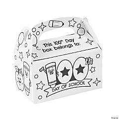 Color Your Own 100th Day of School Boxes - 12 Pc.