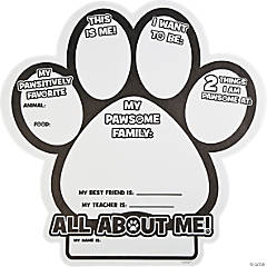 Color Your Own All About Me Paw Print Posters - 30 Pc.
