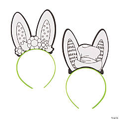 Color Your Own Bunny Ear Headbands - 12 Pc.