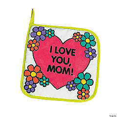 Color Your Own Canvas Mom Pot Holders - 12 Pc.
