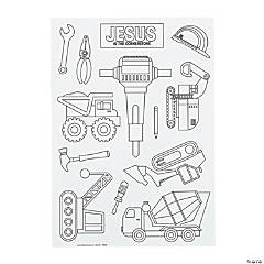 Color Your Own Construction VBS Sticker Sheets