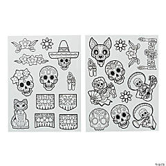 Color Your Own Day of the Dead Window Clings